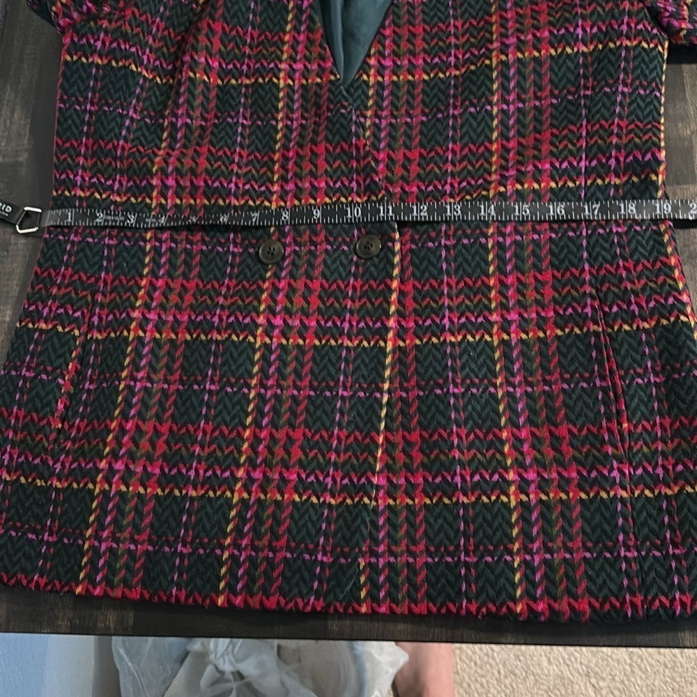 Pendleton Multi Color Herringbone & Plaid Colarle… - image 6